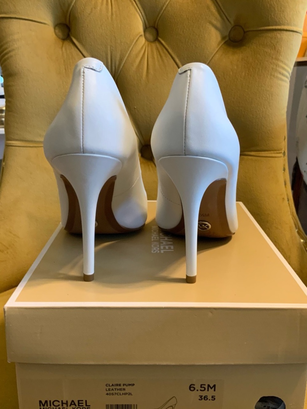 White Pointed Toe Stiletto Pumps NEW IN BOX AT SAKS 5th Ave genuine leather